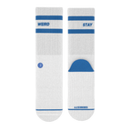 The Cruiser | Blue and White Stripe Heel Hammock™ Crew Socks - Shinesty