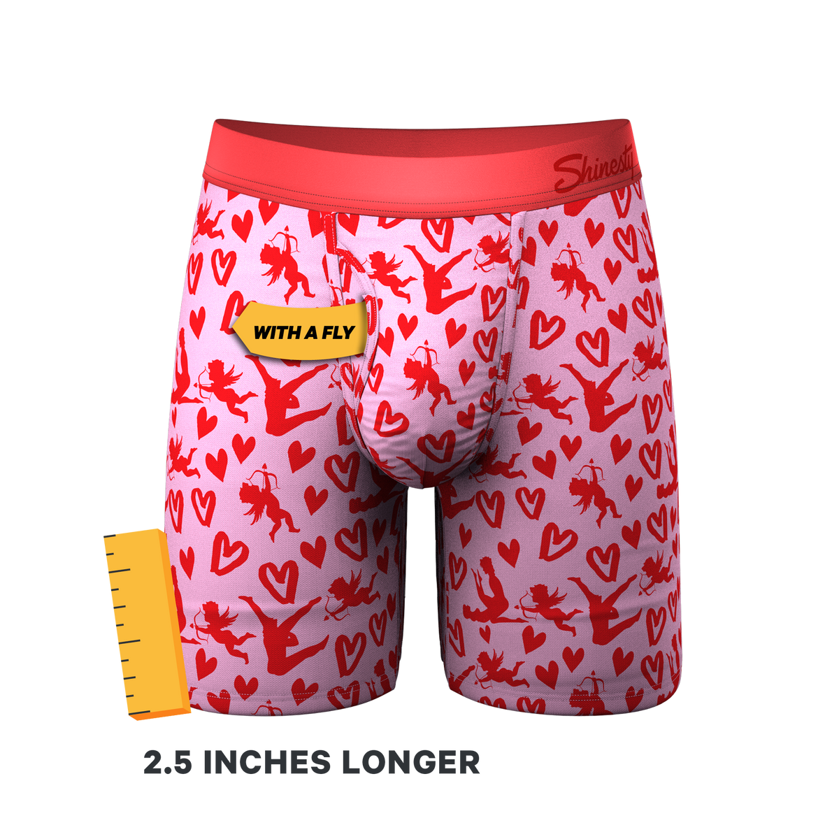 The Cupid Shuffle | Glow in the Dark Valentines Day Ball Hammock® Boxer - Long Leg - Shinesty
