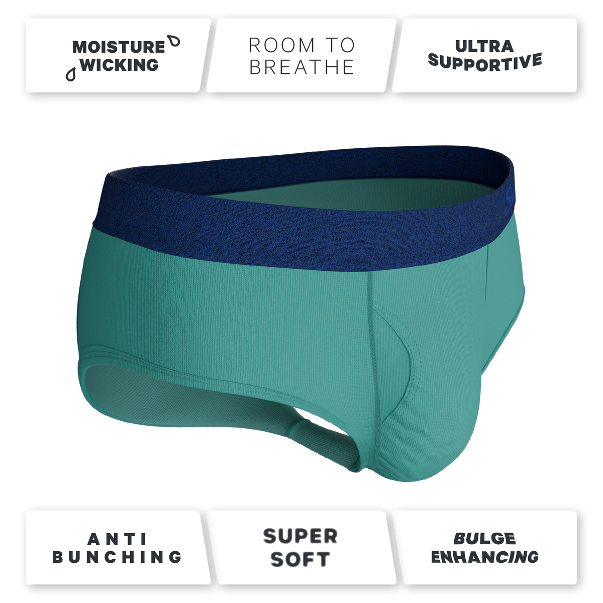 The Curacao | Teal Ball Hammock® Pouch Underwear Briefs - Shinesty