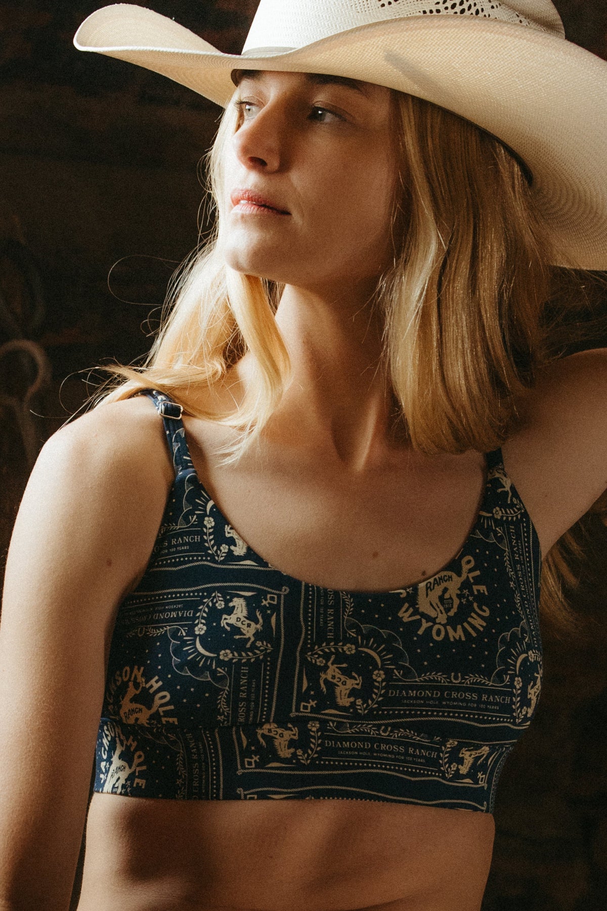 The Wrangle 'Em | Blue Bandana Shinesty x Diamond Cross Ranch Boob Hammock™ Scoop Bralette - Shinesty