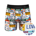 The DMV Catastrophe | License Plates Ball Hammock® Pouch Underwear With Fly - Shinesty