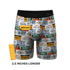 The DMV Catastrophe | License Plates Ball Hammock® Boxer - Long Leg - Shinesty