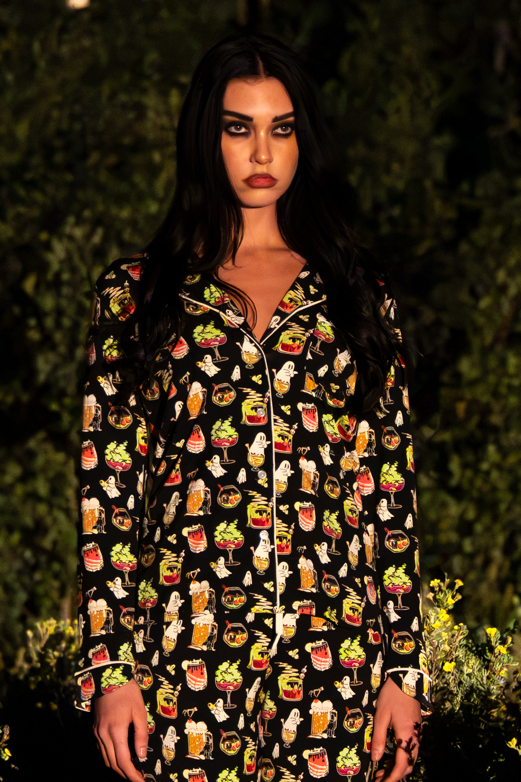 The Potions Pub | Halloween Cocktail SleepDeep™ Women’s Long Sleeve Pajama Set - Shinesty