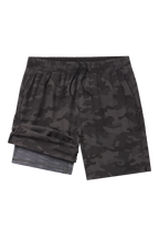 The Darkside | Black and Grey Camo Ball Hammock® 7 Inch Athletic Shorts - Shinesty
