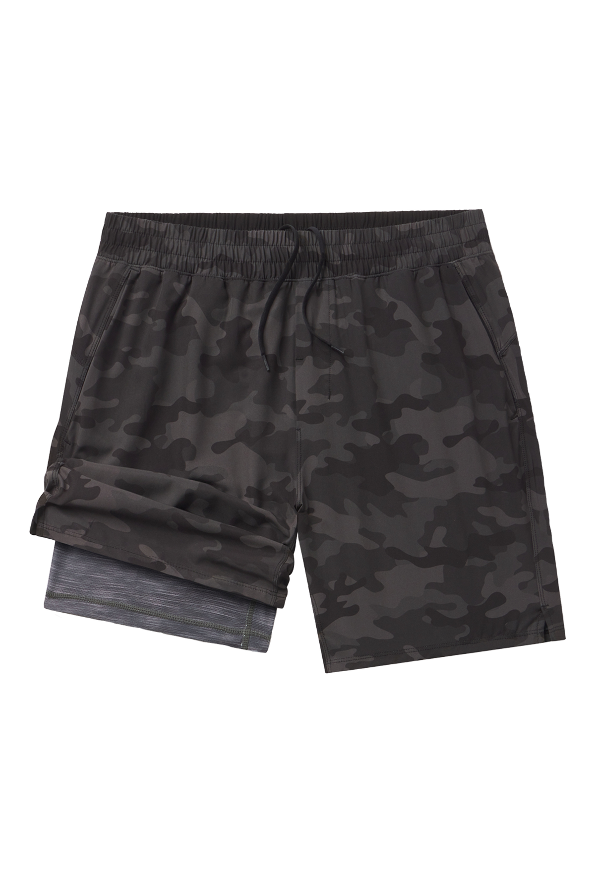 The Darkside | Black and Grey Camo Ball Hammock® 7 Inch Athletic Shorts - Shinesty