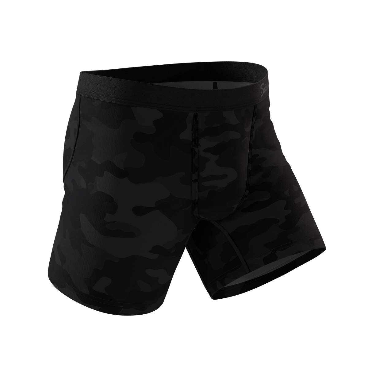 The Darkside | Black Camouflage Fart Proof Ball Hammock® Pouch Underwear - Shinesty