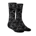 The Darkside | Black Camouflage Heel Hammock™ Crew Socks - Shinesty