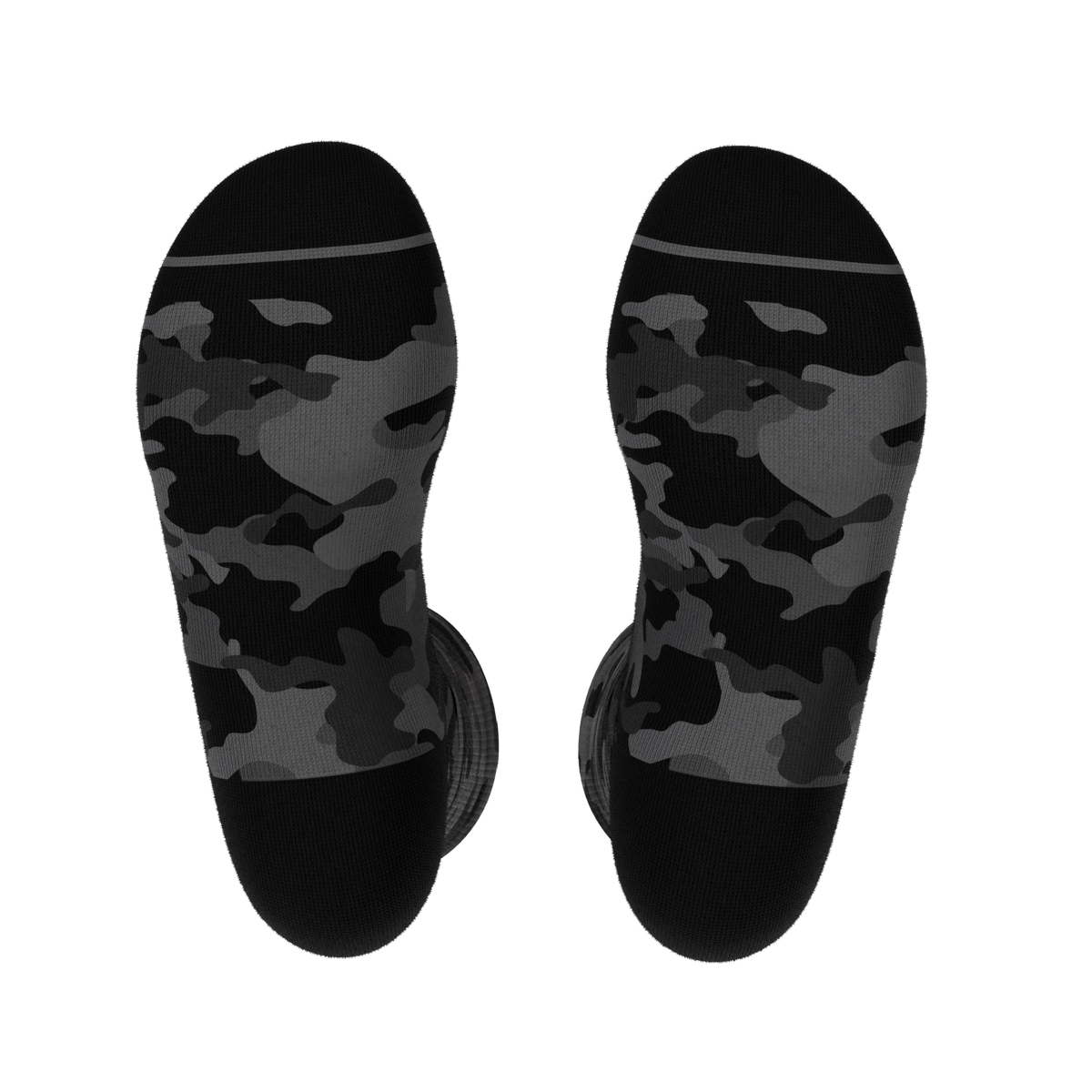 The Darkside | Black Camouflage Heel Hammock™ Crew Socks - Shinesty