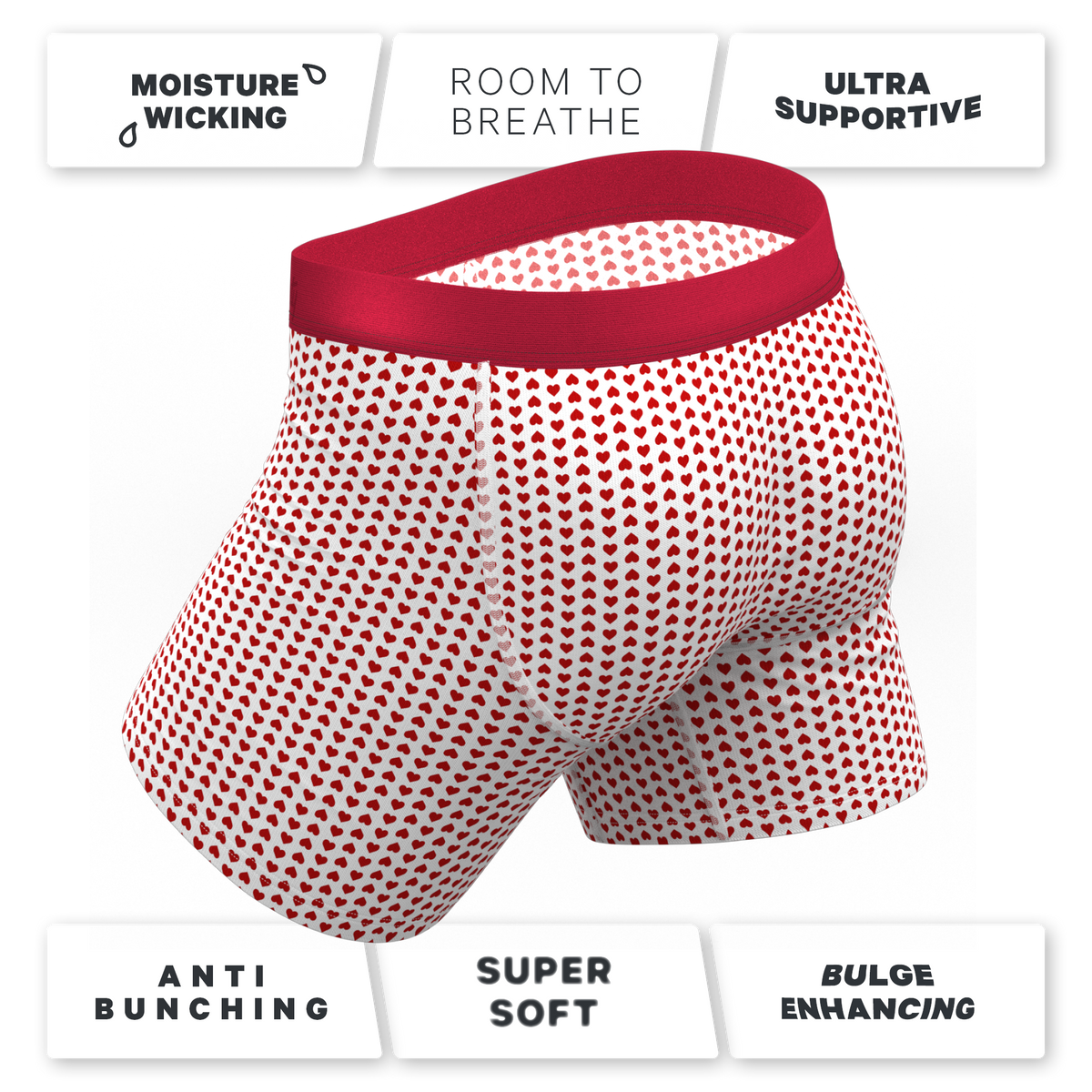The Date Night | Valentine's Day Bow Ball Hammock® Pouch Underwear With Fly - Shinesty