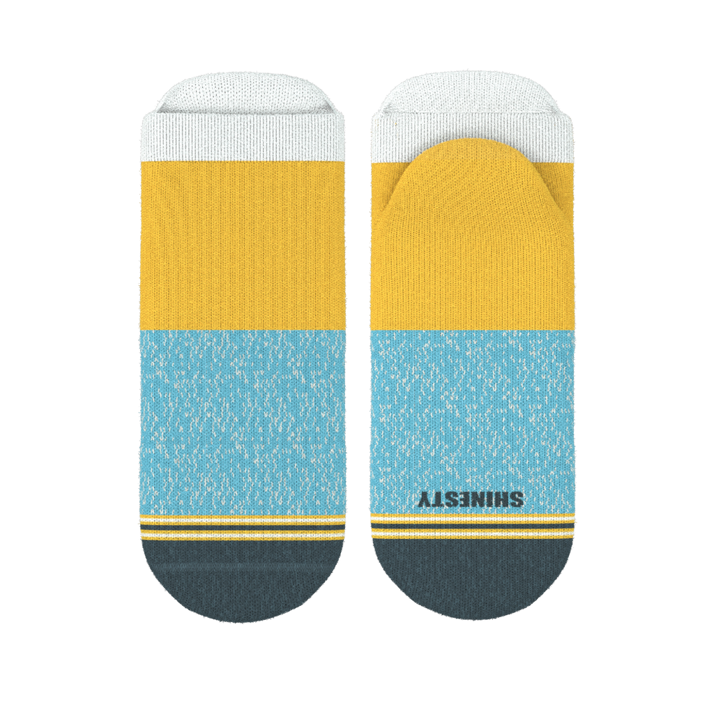The Daybreak | Mustard and Blue Heel Hammock™ Ankle Socks - Shinesty
