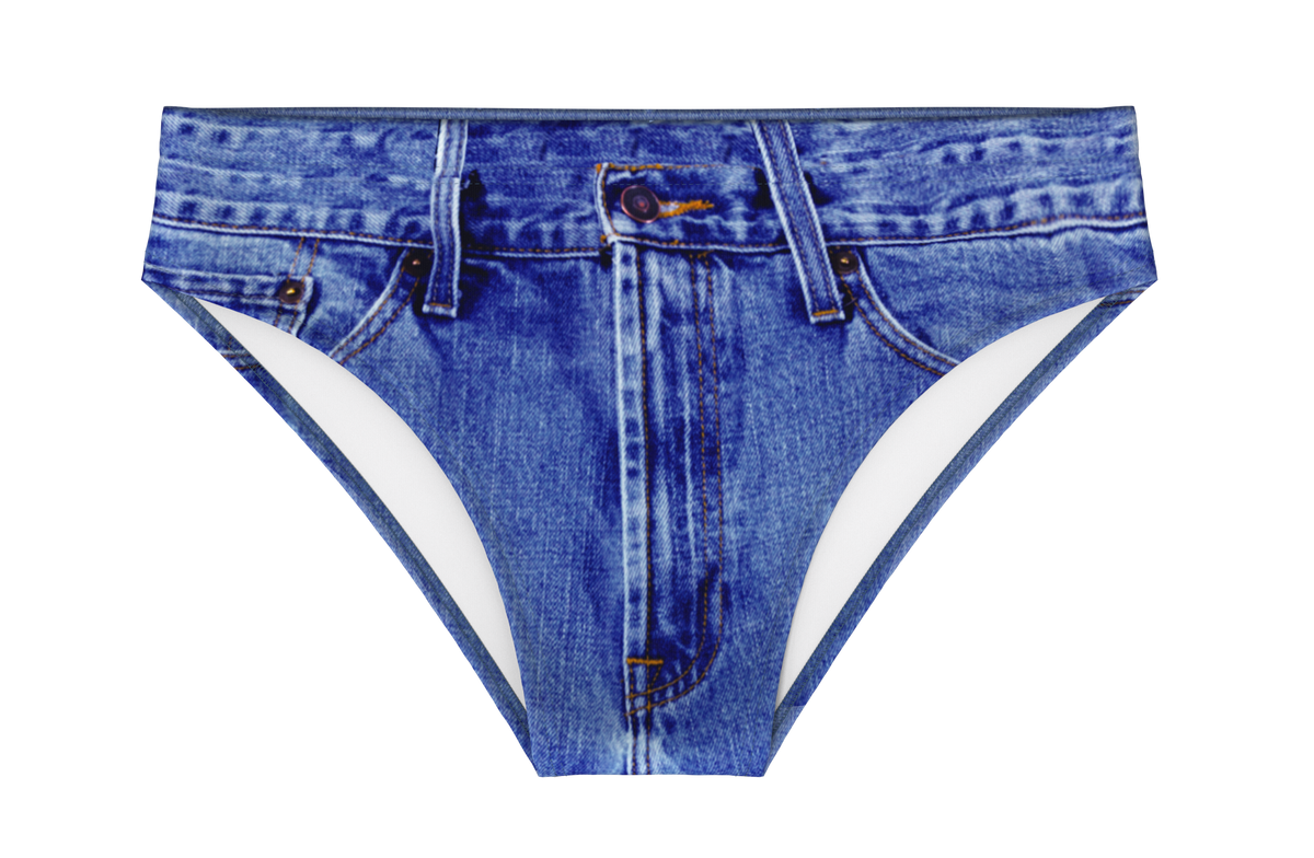 The Daytona Dong Sarong | Denim Print Swim Brief - Shinesty