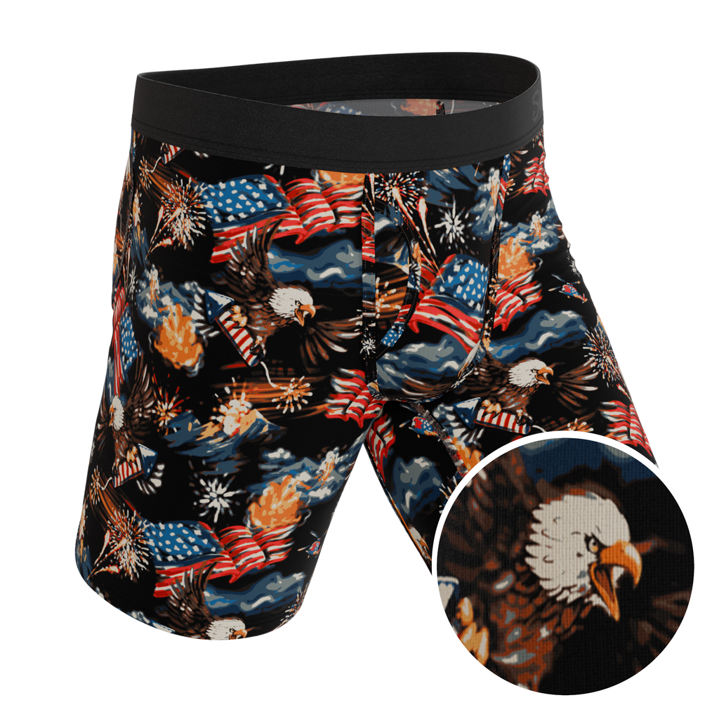 The Declaration | Americana Eagles Ball Hammock® Boxer - Long Leg - Shinesty