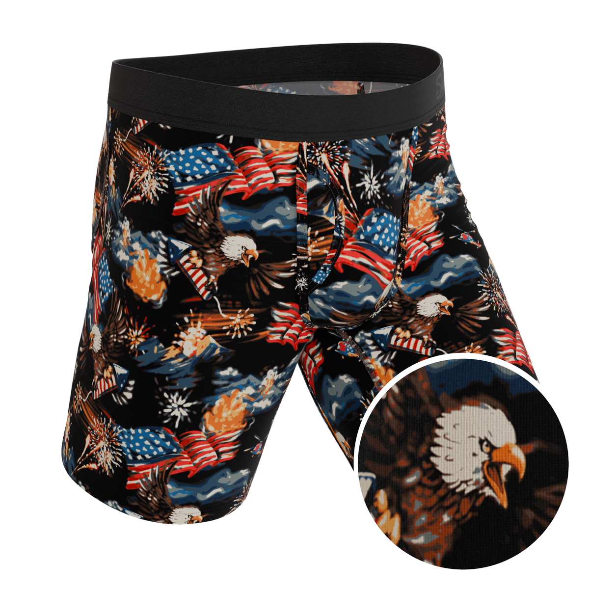 The Declaration | Americana Eagles Ball Hammock® Boxer - Long Leg - Shinesty