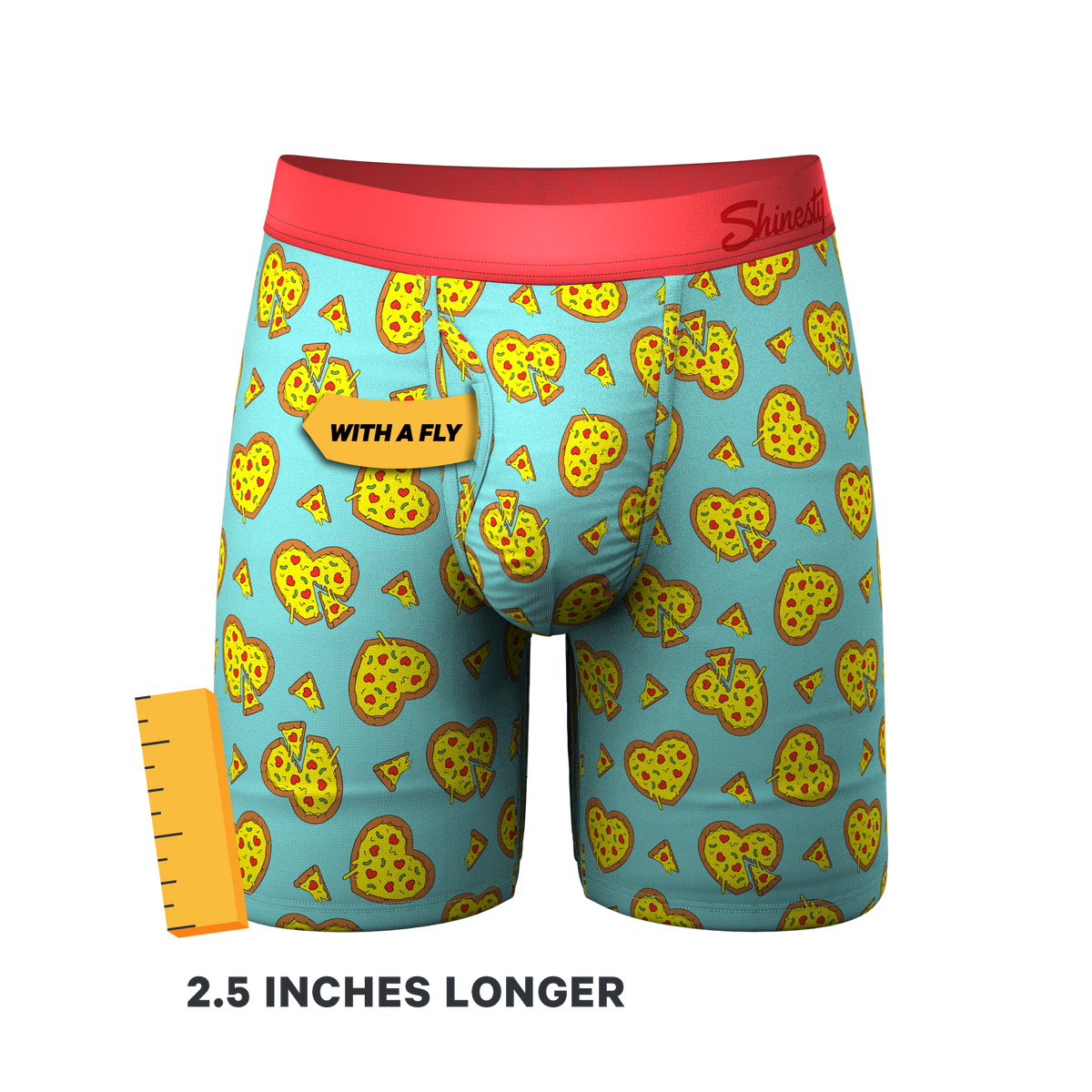 The Deep Dish | Pizza Hearts Ball Hammock® Boxer - Long Leg - Shinesty