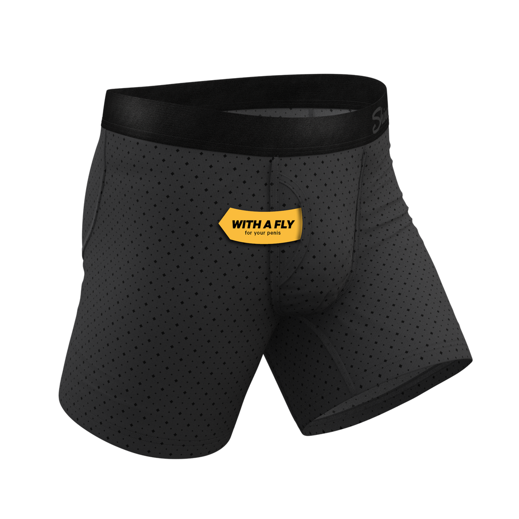 The Diamond Dog | Micro Diamonds Ball Hammock® Pouch Underwear With Fly - Shinesty