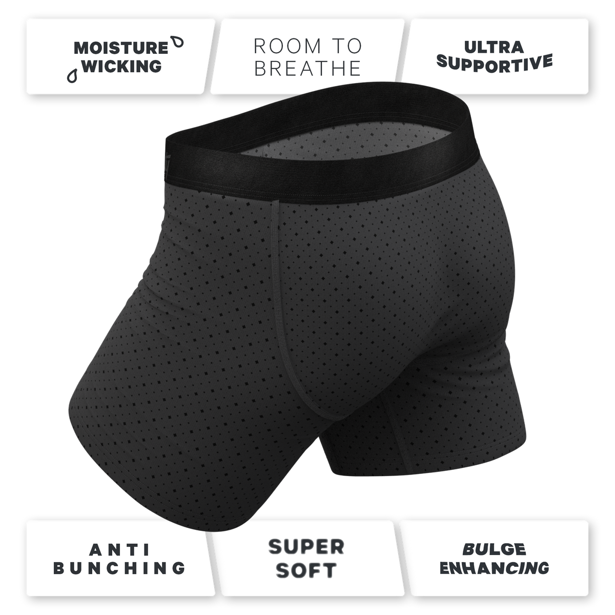 The Diamond Dog | Micro Diamonds Ball Hammock® Pouch Underwear With Fly - Shinesty