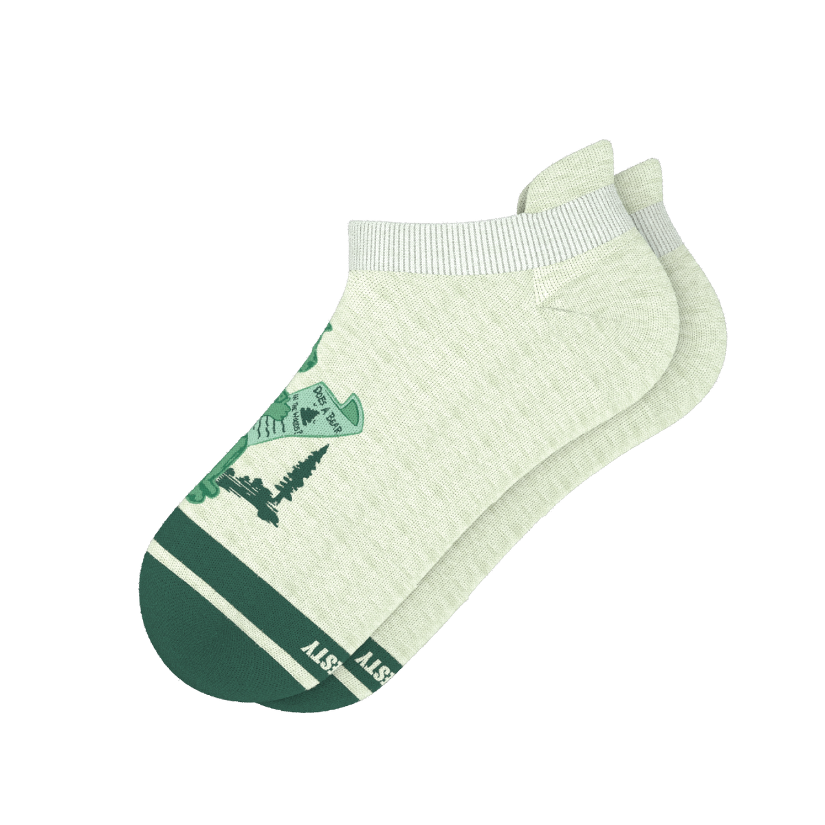 The Does A Bear | Green Toilet Bear Heel Hammock™ Ankle Socks - Shinesty