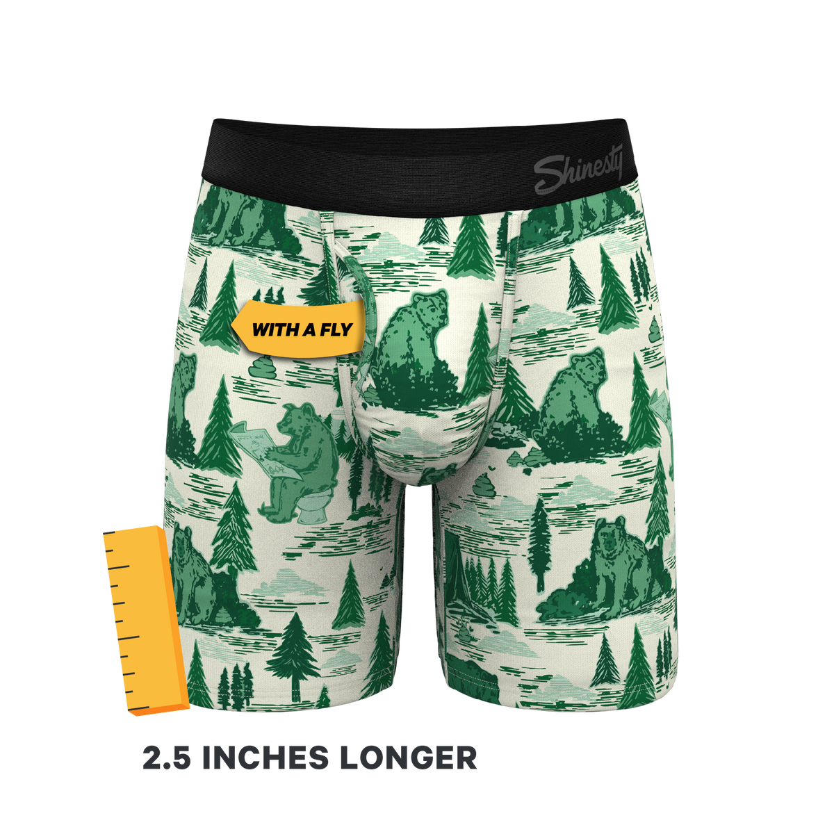 The Does A Bear | Green Toilet Bear Ball Hammock® Boxer - Long Leg - Shinesty