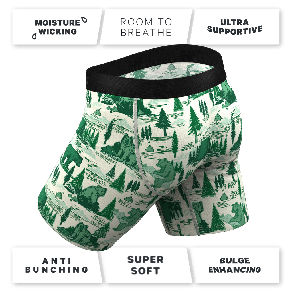 The Does A Bear | Green Toilet Bear Ball Hammock® Boxer - Long Leg - Shinesty