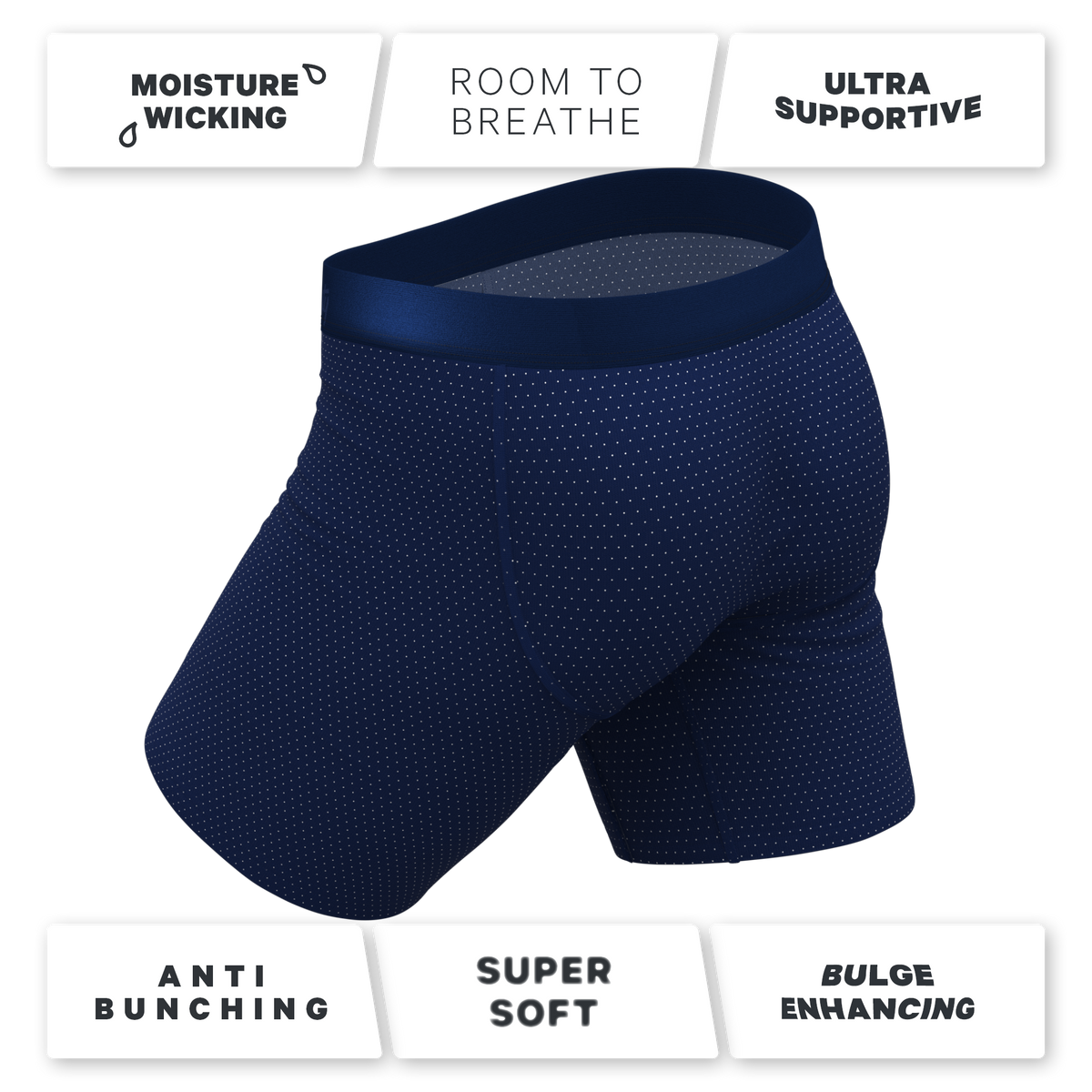 The Dot Your Thighs | Micro Dots Ball Hammock® Boxer - Long Leg - Shinesty