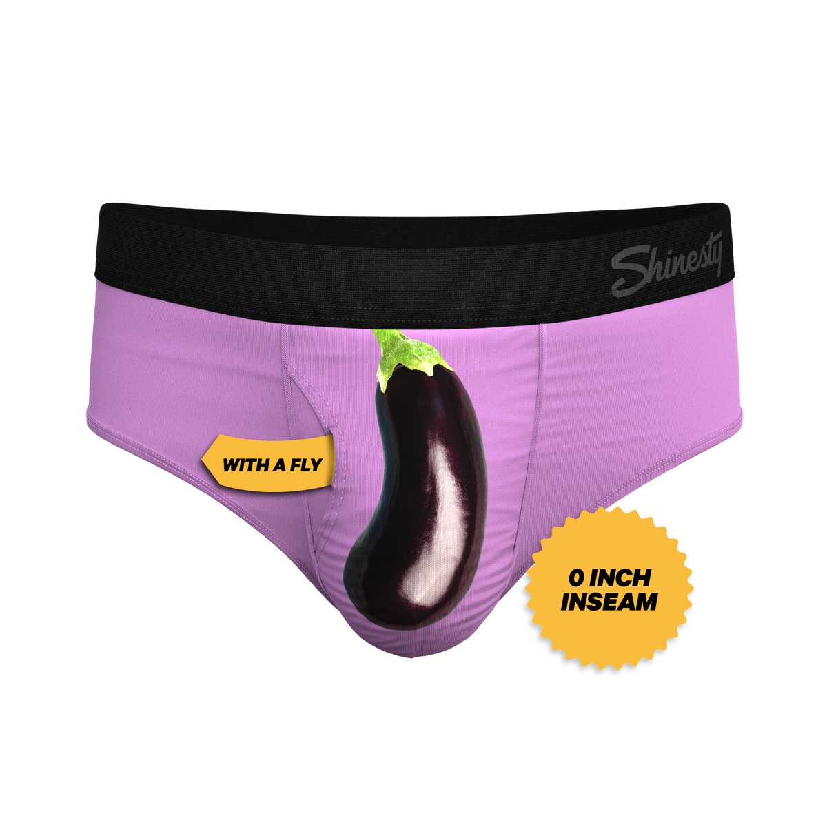 The Double Entendre | Eggplant Ball Hammock® Pouch Underwear Briefs - Shinesty