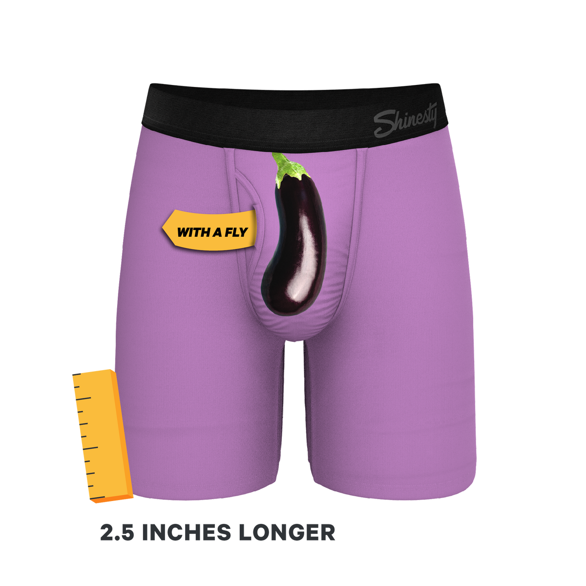 The Double Entendre | Eggplant Ball Hammock® Boxer - Long Leg - Shinesty