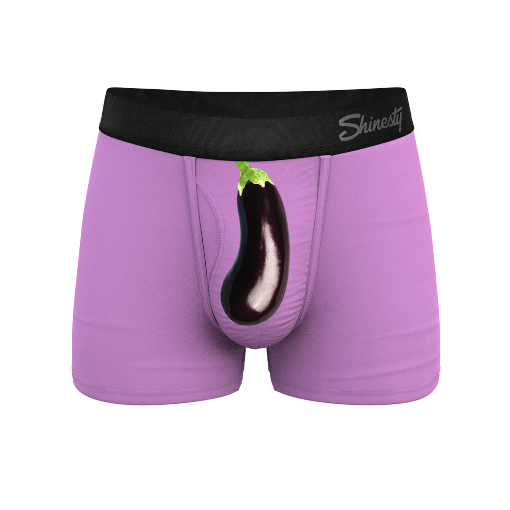 The Double Entendre | Eggplant Ball Hammock® Pouch Trunks Underwear - Shinesty