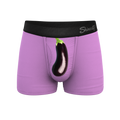 The Double Entendre | Eggplant Ball Hammock® Pouch Trunks Underwear - Shinesty
