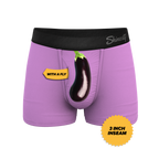 The Double Entendre | Eggplant Ball Hammock® Pouch Trunks Underwear - Shinesty