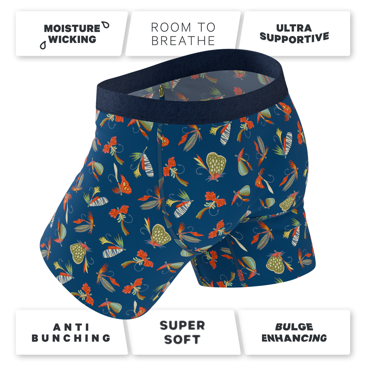 The Dry Fly | Fly Fishing Ball Hammock® Pouch Underwear With Fly - Shinesty