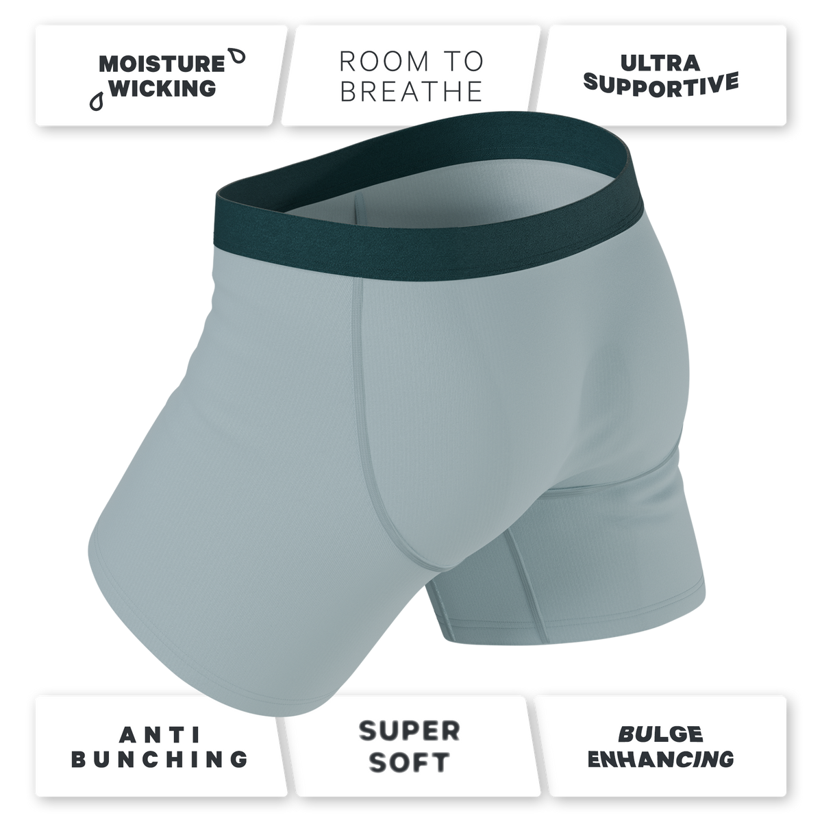 The Dry Ice | Muted Steel Blue Ball Hammock® Pouch Underwear - Shinesty