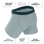 The Dry Ice | Muted Steel Blue Ball Hammock® Pouch Underwear With Fly - Shinesty
