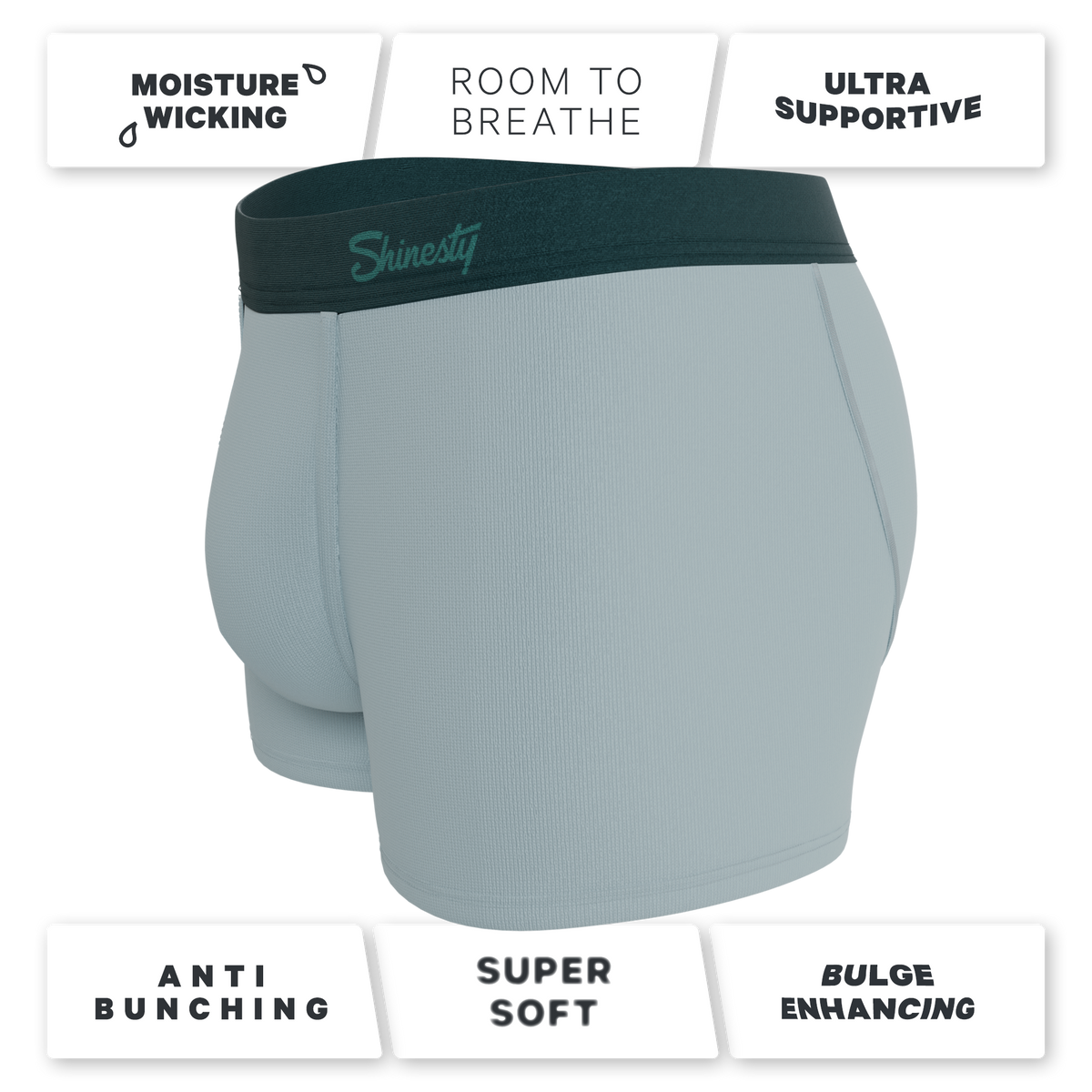 The Dry Ice | Muted Steel Blue Ball Hammock® Pouch Trunks Underwear - Shinesty