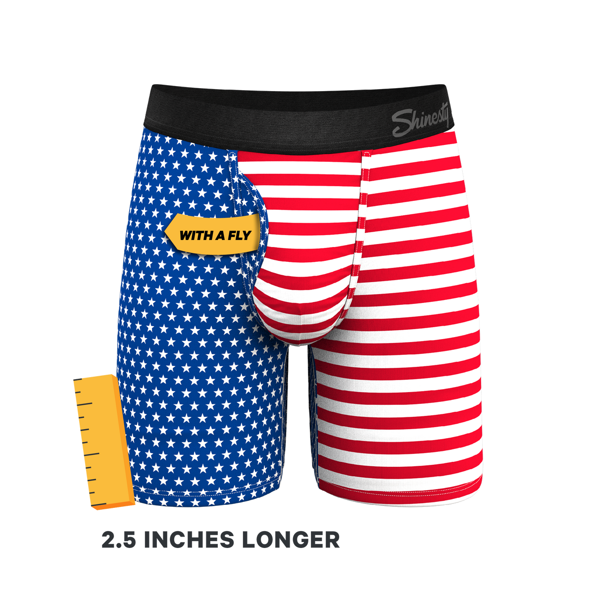 The Ellis Island | USA Flag Ball Hammock® Boxer - Long Leg - Shinesty