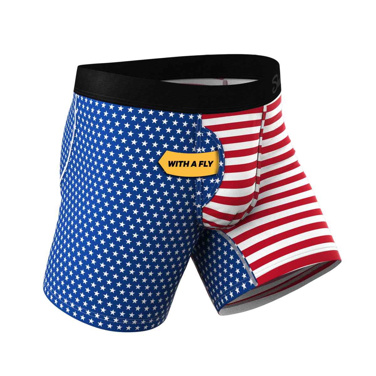 The Ellis Island | USA Flag Ball Hammock® Pouch Underwear With Fly - Shinesty