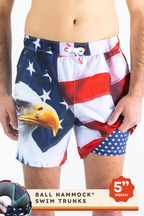 The Emblem | USA Eagle Ball Hammock® Pouch 5" Swim Trunks - Shinesty