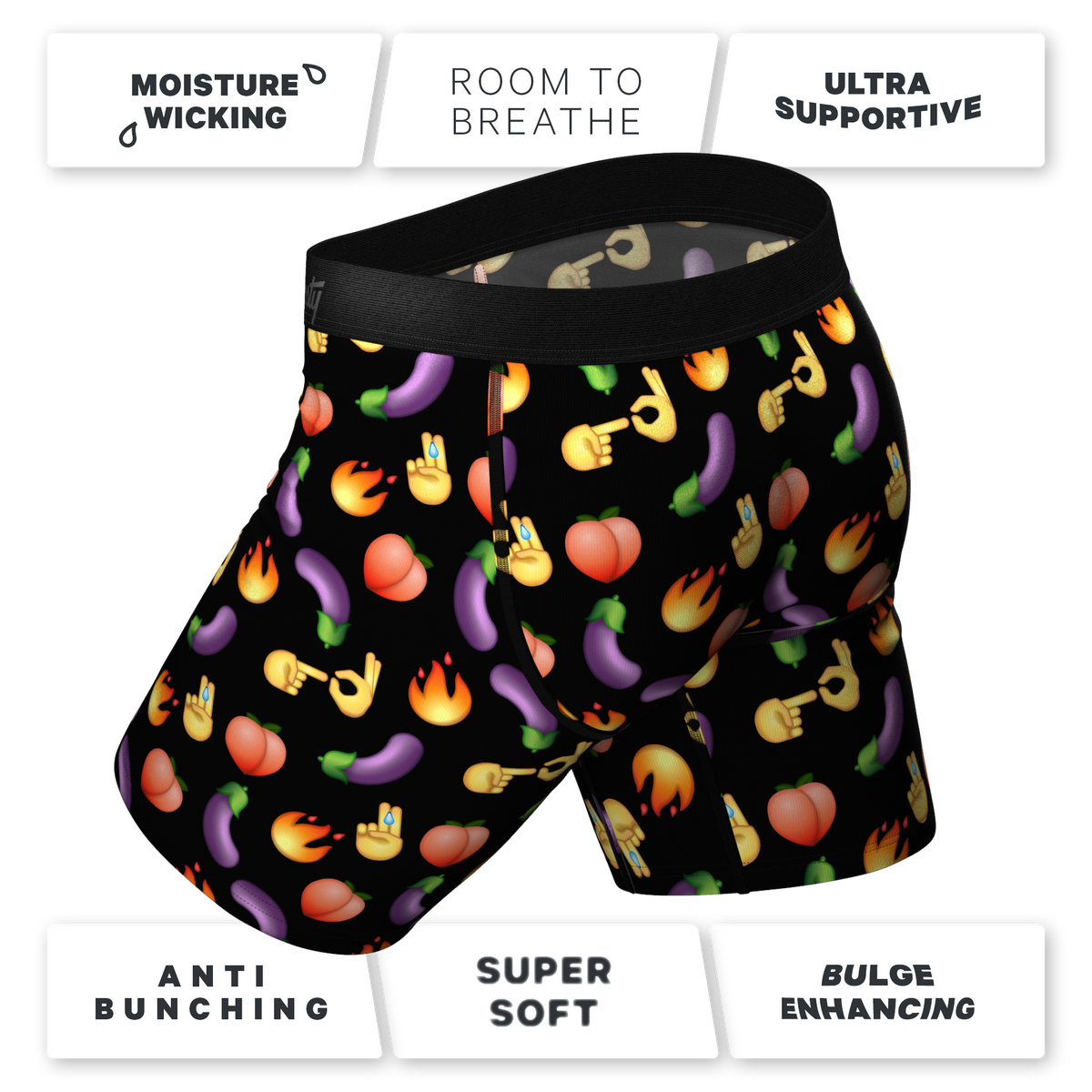 The Emoji After Party | Emoji Ball Hammock® Boxer - Long Leg - Shinesty
