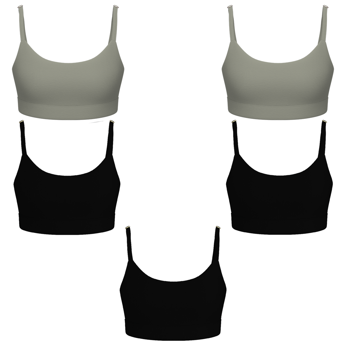 The Evergreen | Boob Hammock™ Scoop Bralette 5 Pack - Shinesty