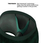 The Extravagance | Dark Green Velvet Ball Hammock Pouch® Boxer - Shinesty