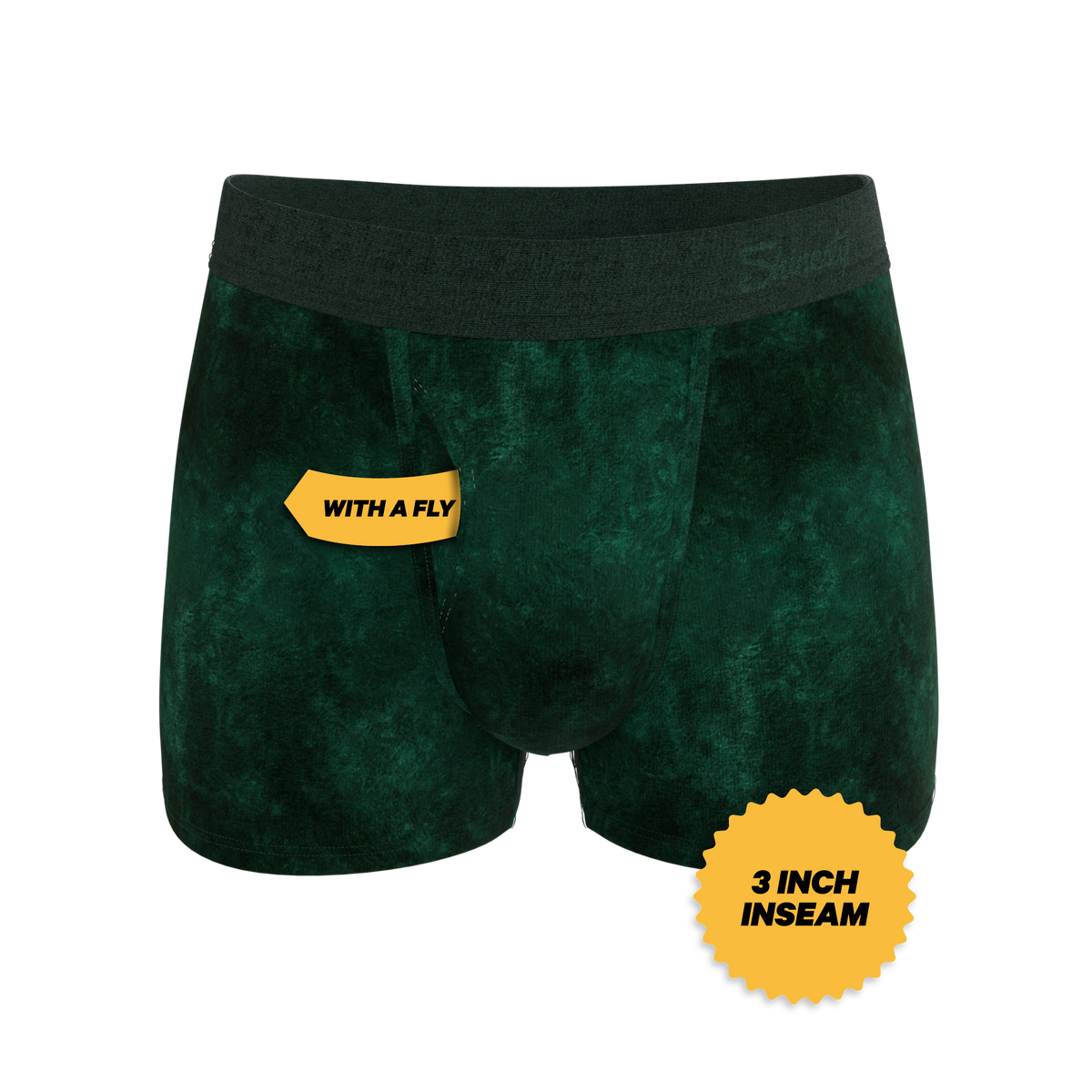 The Extravagance | Dark Green Velvet Trunk Underwear - Shinesty