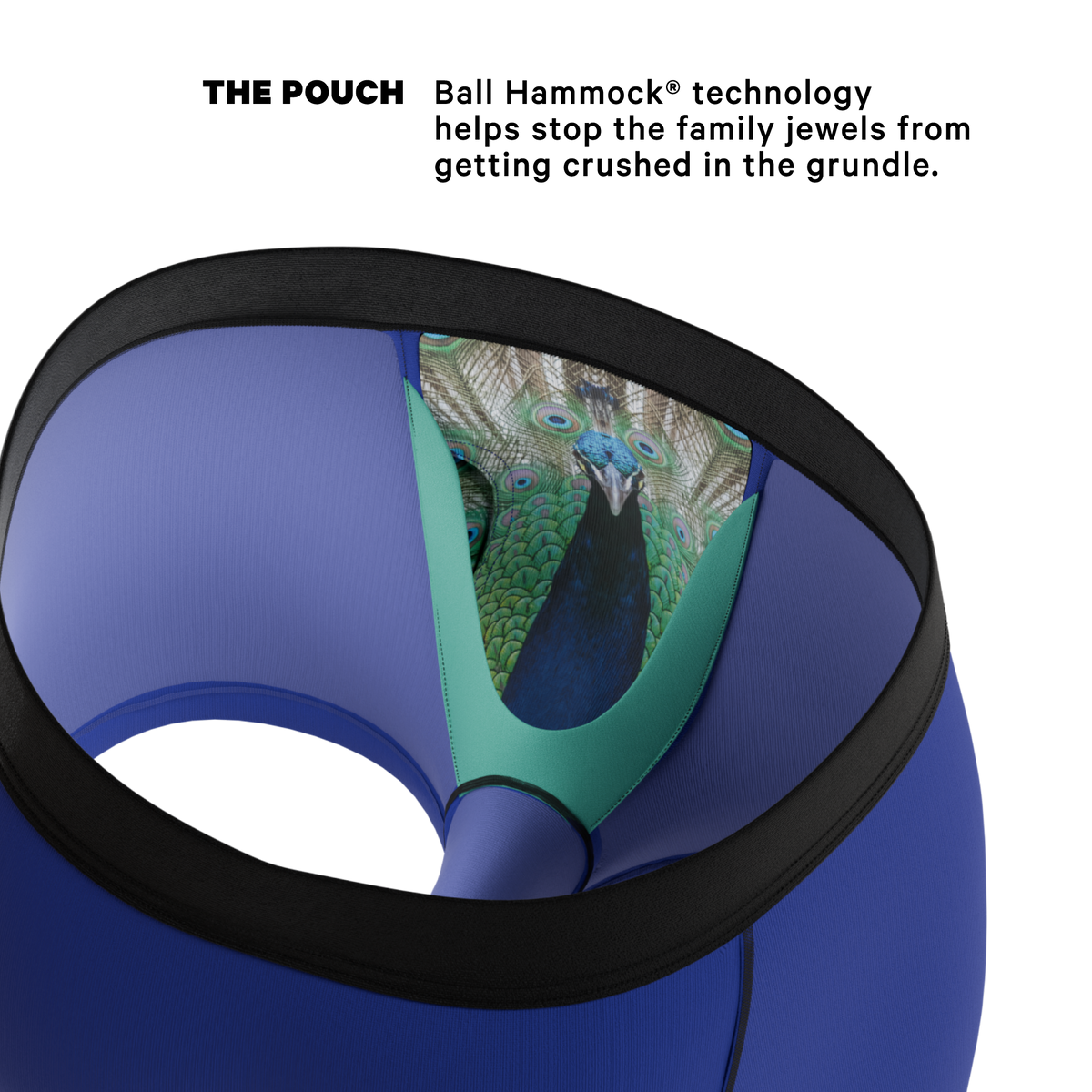 The Fancy Feather | Peacock Ball Hammock® Pouch Trunks Underwear - Shinesty