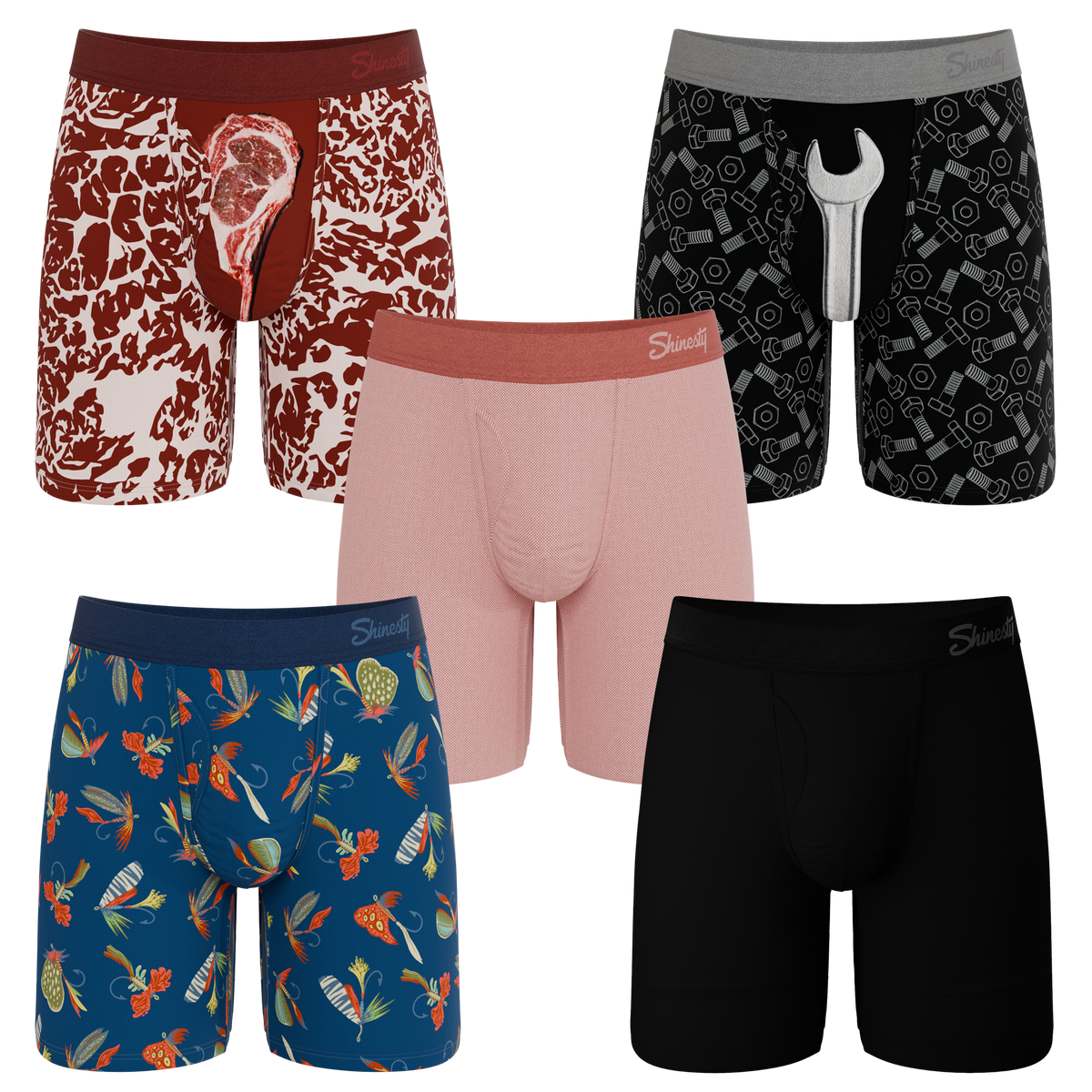 The Father's Day | Long Leg Ball Hammock® Pouch Underwear With Fly 5 Pack - Shinesty