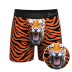 The Feral Feline | Tiger Print Ball Hammock® Pouch Underwear With Fly - Shinesty