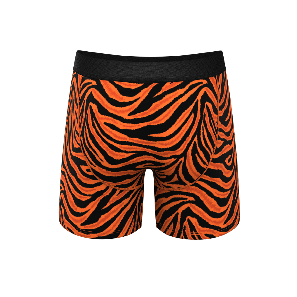 The Feral Feline | Tiger Print Ball Hammock® Pouch Underwear With Fly - Shinesty