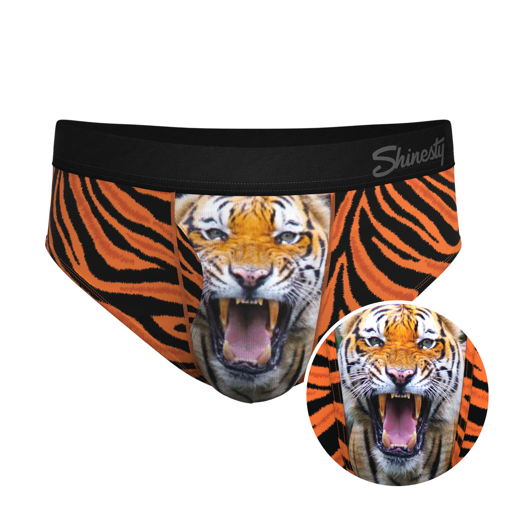 The Feral Feline | Tiger Print Ball Hammock® Pouch Underwear Briefs - Shinesty