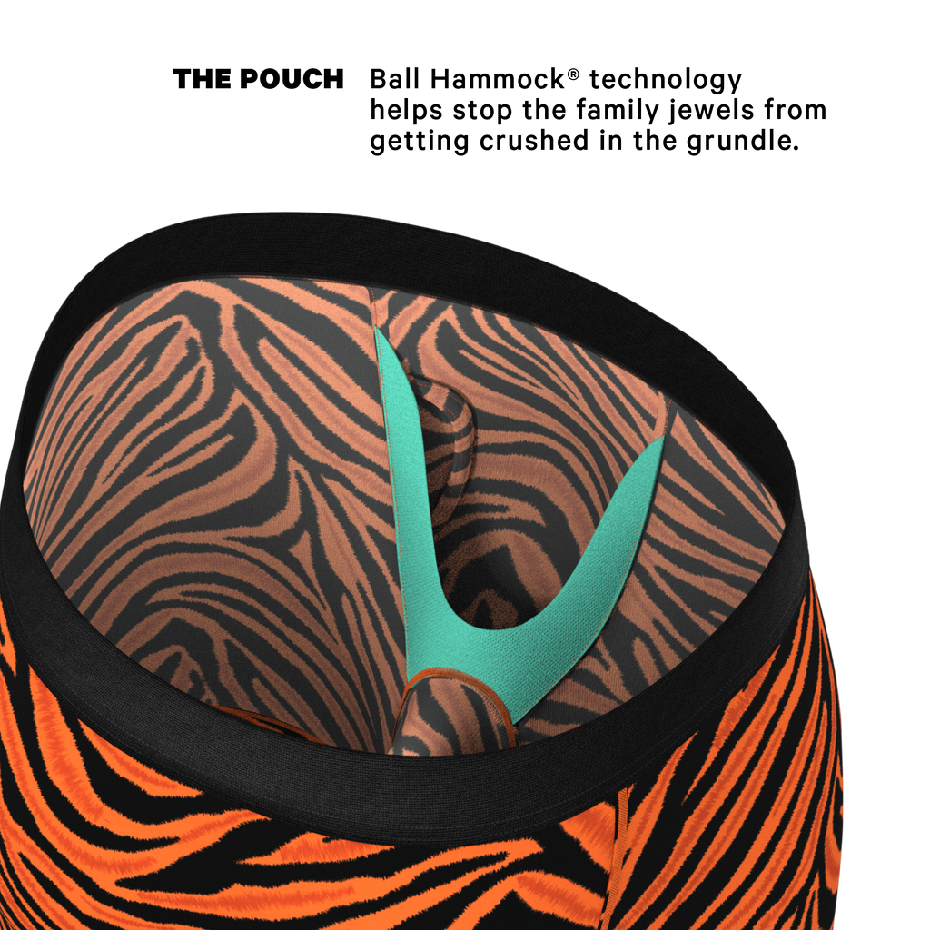 The Feral Feline | Tiger Print Ball Hammock® Boxer - Long Leg - Shinesty