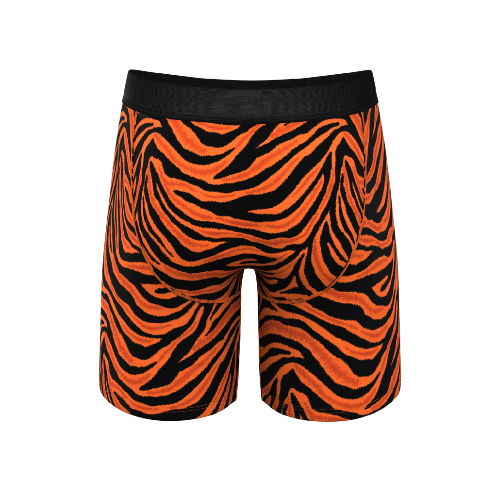 The Feral Feline | Tiger Print Ball Hammock® Boxer - Long Leg - Shinesty