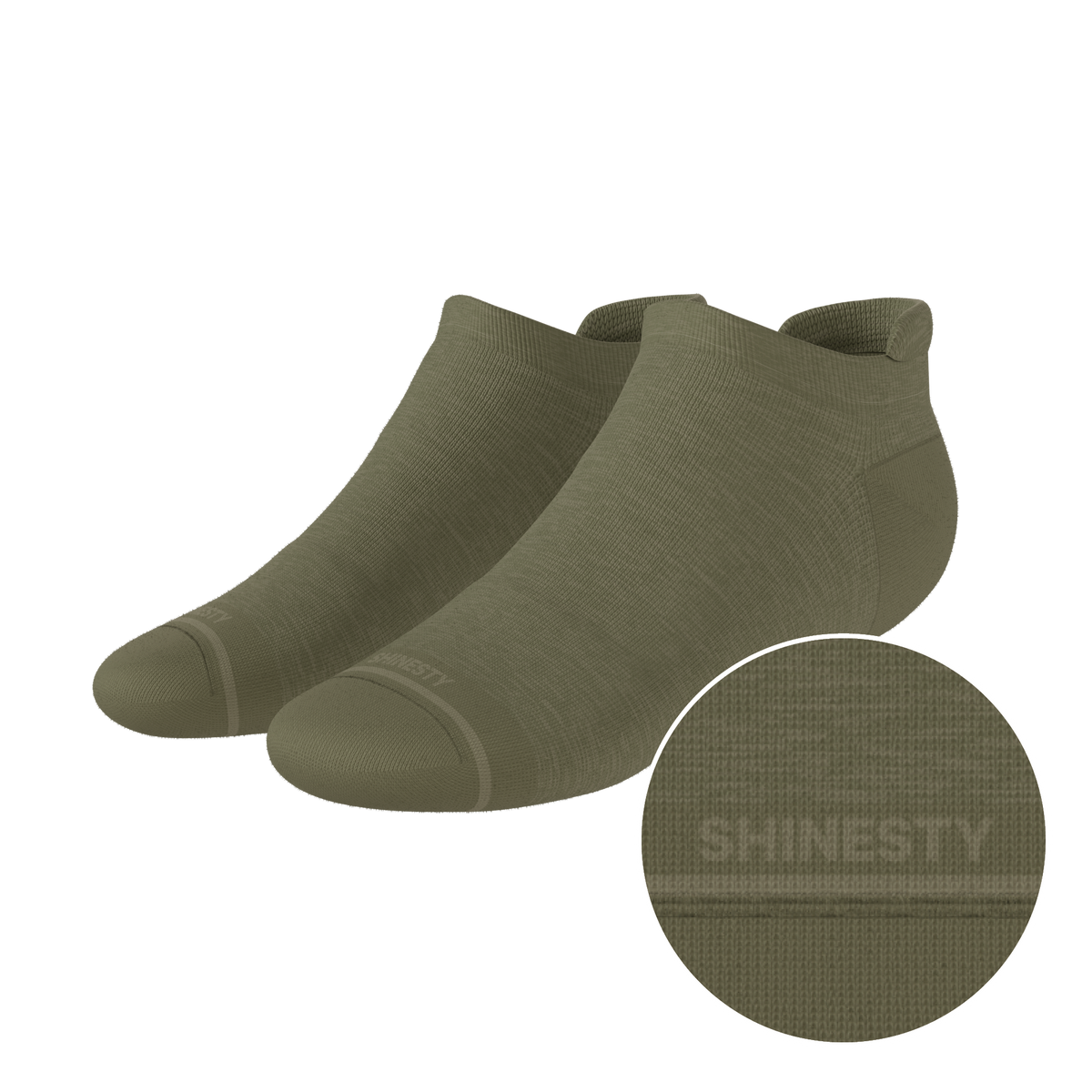 The Fields Of Green | Oil Green Heel Hammock™ Ankle Socks - Shinesty