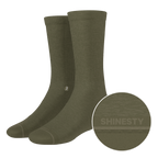 The Fields Of Green | Oil Green Heel Hammock™ Crew Socks - Shinesty