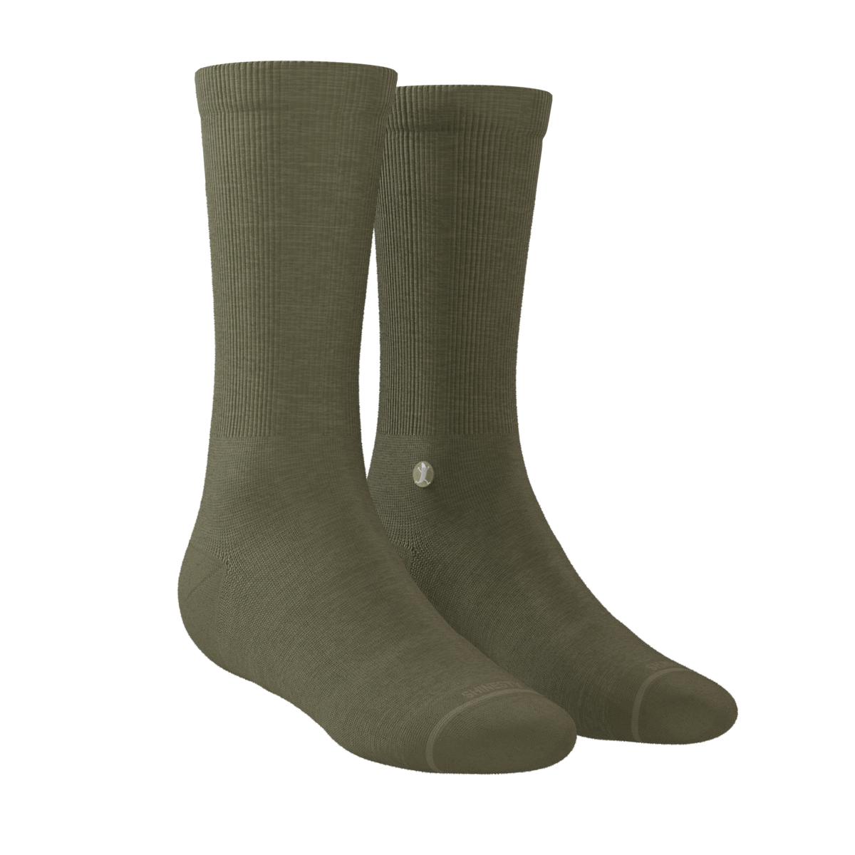 The Fields Of Green | Oil Green Heel Hammock™ Crew Socks - Shinesty